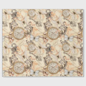 ヴィンテージのビクトリアンみすぼらしいシックなカントリーパターン ラッピングペーパー (フラット)