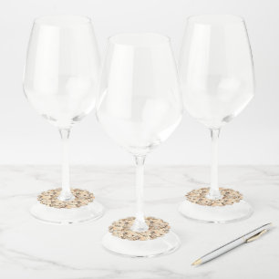 ヴィンテージのビクトリアンみすぼらしいシックなカントリーパターン ワイングラスタグ