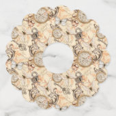 ヴィンテージのビクトリアンみすぼらしいシックなカントリーパターン ワイングラスタグ (正面)