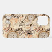 ヴィンテージのビクトリアンみすぼらしいシックなカントリーパターン iPhoneケース (裏面横)