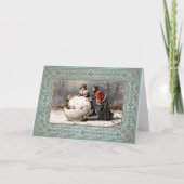 ヴィンテージのビクトリアンクリスマス シーズンカード (正面)