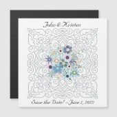 ヴィンテージのビクトリアン保存と花 マグネット招待状 (正面/裏面)