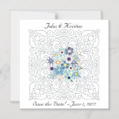 ヴィンテージのビクトリアン保存と花 マグネット招待状 (正面)