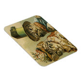 ヴィンテージのビクトリアン帽子をかぶった新郎猫 マグネット (右側)