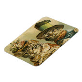 ヴィンテージのビクトリアン帽子をかぶった新郎猫 マグネット (左側)