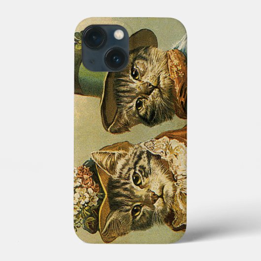 ヴィンテージのビクトリアン帽子をかぶった新郎猫 Case-Mate iPhoneケース (裏面)