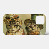 ヴィンテージのビクトリアン帽子をかぶった新郎猫 Case-Mate iPhoneケース (裏面 (横))