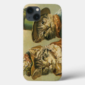 ヴィンテージのビクトリアン帽子をかぶった新郎猫 Case-Mate iPhoneケース (裏面)
