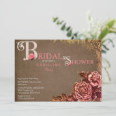 ヴィンテージのビクトリア時代の人のばら色のブライダルシャワーの招待状 招待状 (スタンド正面)