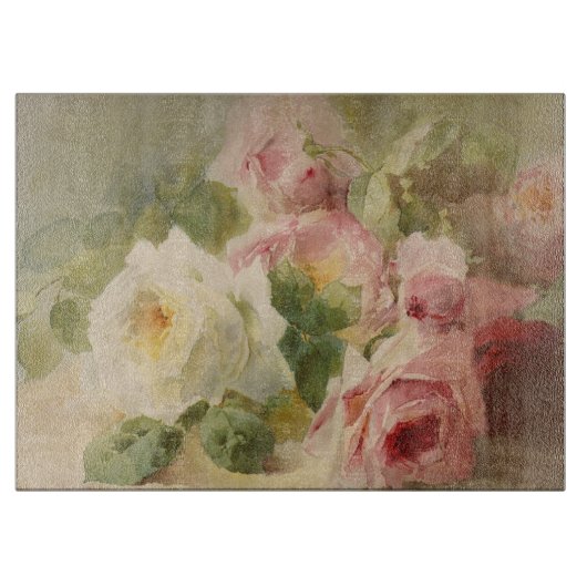 ヴィンテージのビクトリア時代の人のばら色の水彩画 カッティングボード (正面)