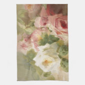 ヴィンテージのビクトリア時代の人のばら色の水彩画 キッチンタオル (縦)