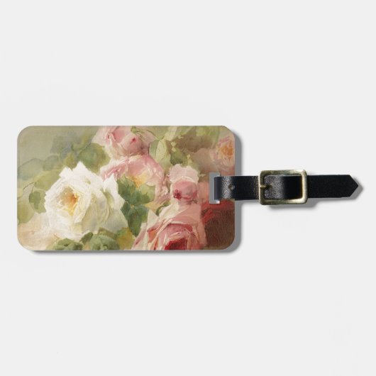 ヴィンテージのビクトリア時代の人のばら色の水彩画 ラゲッジタグ (正面横)