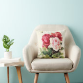 ヴィンテージのビクトリア時代の人のばら色の花束 クッション (椅子)