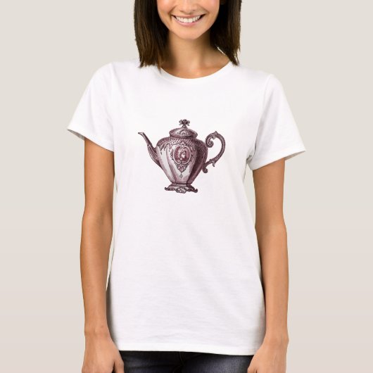 ヴィンテージのビクトリア時代の人のティーポット Tシャツ (正面)