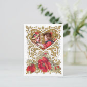 ヴィンテージのビクトリア時代の人のバレンタイン シーズンポストカード (スタンド正面)