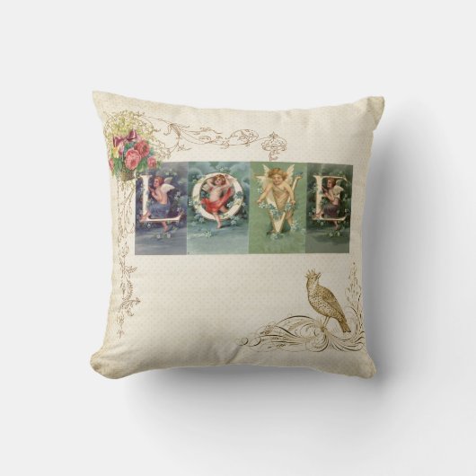 ヴィンテージのビクトリア時代の人愛 クッション (正面)