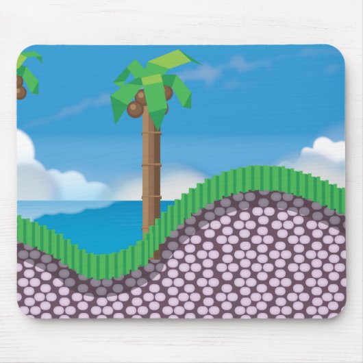 ヴィンテージのビデオゲーム ヤシの木. マウスパッド (正面)