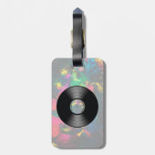 ヴィンテージのビニール音楽記録ナイトクラブかダンスファン ラゲッジタグ (裏面縦)