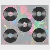 ヴィンテージのビニール音楽記録ナイトクラブかダンスファン ラッピングペーパー (フラット)