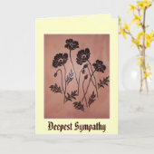 ヴィンテージのビロードのケシ カード (黄色い花)