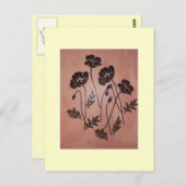 ヴィンテージのビロードのケシ ポストカード (正面/裏面)