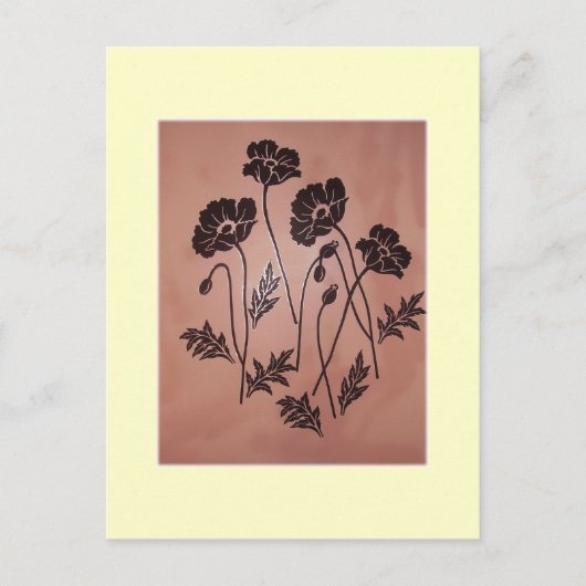 ヴィンテージのビロードのケシ ポストカード (正面)