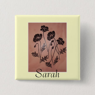 ヴィンテージのビロードのケシ 缶バッジ