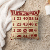 ヴィンテージのビンゴの赤く及び白く装飾的な枕 クッション (ブランケット)