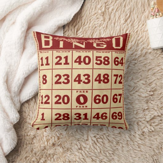 ヴィンテージのビンゴの赤く及び白く装飾的な枕 クッション (ブランケット)