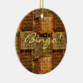 ヴィンテージのビンゴカードイラストレーション-オーナメント セラミックオーナメント (右)