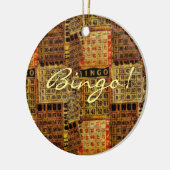 ヴィンテージのビンゴカードイラストレーション-オーナメント セラミックオーナメント (左)