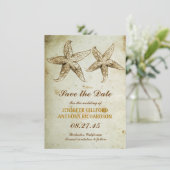 ヴィンテージのビーチの保存日付カード セーブザデート (スタンド正面)