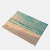 ヴィンテージのビーチの歓迎 ドアマット (アングル)