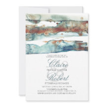 ヴィンテージのビーチの水中水彩画のしぶきの結婚式