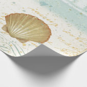 ヴィンテージのビーチ場面 ラッピングペーパー (角)