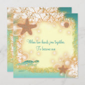 ヴィンテージのビーチ結婚式のエレガントなパーティーのテーマ 招待状 (正面/裏面)