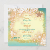 ヴィンテージのビーチ結婚式のエレガントなパーティーのテーマ 招待状 (裏面)