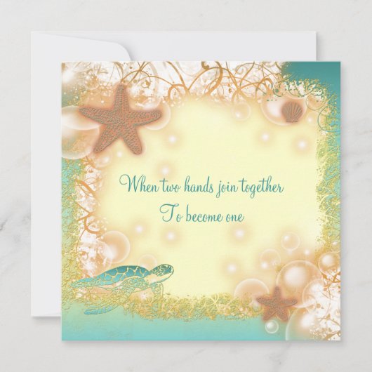 ヴィンテージのビーチ結婚式のエレガントなパーティーのテーマ 招待状 (正面)