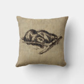 ヴィンテージのビーバー クッション (裏面)