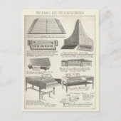 ヴィンテージのピアノのチャートとその先駆け ポストカード (正面)