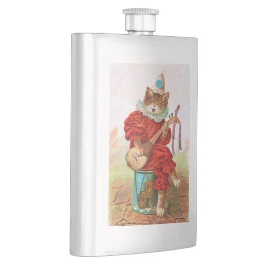 ヴィンテージのピエロのこっけい者のミュージシャン猫のマンドリン フラスク (右)
