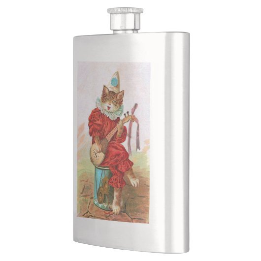ヴィンテージのピエロのこっけい者のミュージシャン猫のマンドリン フラスク (左)