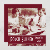 ヴィンテージのピクニックパーティの招待状 招待状 (正面/裏面)