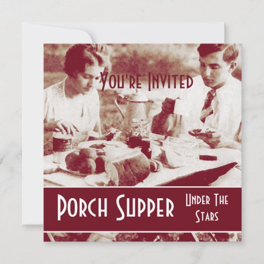 ヴィンテージのピクニックパーティの招待状 招待状 (正面)