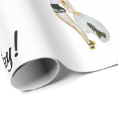 ヴィンテージのピンアップとお誕生日ケーキのラッピング紙 ラッピングペーパー (ロールコーナー)