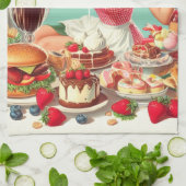 ヴィンテージのピンアップイラストレーション キッチンタオル (折り畳み)