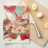 ヴィンテージのピンアップイラストレーション キッチンタオル (四つ折り)