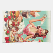 ヴィンテージのピンアップイラストレーション キッチンタオル (横)