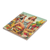 ヴィンテージのピンアップイラストレーション タイル (側面)