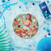 ヴィンテージのピンアップイラストレーション ペーパープレート (パーティー)